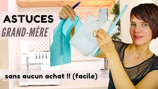 TUTO 10 MEILLEURES ASTUCES COUTURE GRANDMÈRE POUR GAGNER DU TEMPS facile débutant  technique [upl. by Esau118]