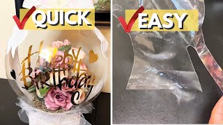 How To Put FLOWERS 💐 IN A BALLOON FOR BEGINNERS 🤩 tutorial balloon gift [upl. by Reifel530]