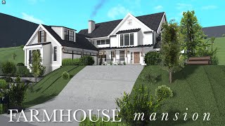 Giant Farmhouse Mega Mansion Bloxburg Speedbuild [upl. by Alikam]