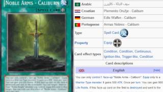 YuGiOh 101 Card Review Noble Arms  Caliburn [upl. by Teddy]