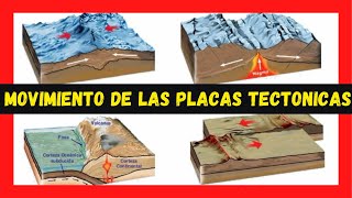 🔴 MOVIMIENTOS DE LAS PLACAS TECTONICAS de la Tierra 🌋 Convergente divergente y transformante 💥 [upl. by Enniotna]