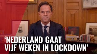 Toespraak Rutte vanuit Torentje Nederland vijf weken op slot [upl. by Airret]