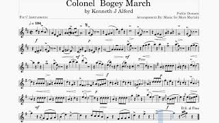 Colonel Bogey March  Classical  Play Along for C Instruments [upl. by Eiramlirpa]