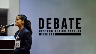 Seniors Debate  Western Region Debate Competition 201819 [upl. by Eatnuahs]