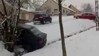 Slippery snowy road crash NEW [upl. by Keviv]