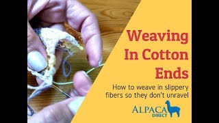 Weaving In Cotton Ends on Knitting Projects [upl. by Anailuj440]