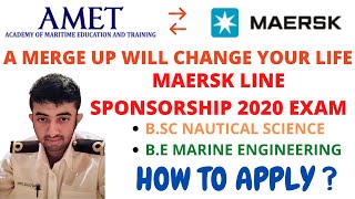 MAERSK LINE SPONSORSHIP EXAM 2020  BSC amp BTECH  FULL PROCEDURE [upl. by Massie]