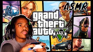 ASMR playing GTA 5  controller sounds amp gum chewing [upl. by Nerb]