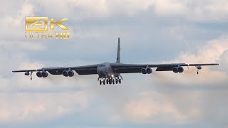 Boeing B52 H Stratofortress United States Air Force USAF arrival at RAF Fairford B52 610010 RIAT [upl. by Yrrehc576]