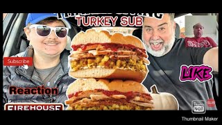 Reaction to NEW Firehouse Subs Thanksgiving Turkey Sub Review [upl. by Akamaozu]