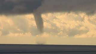 Large Waterspout Spotted Over Lake Michigan [upl. by Harlen]