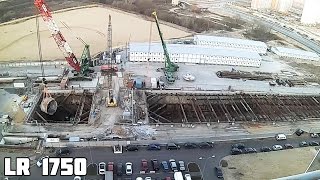 Liebherr LR 1750 Демонтаж элемента ТПК quotСветланаquot на станции метро quotНекрасовкаquot [upl. by Ahselyt]