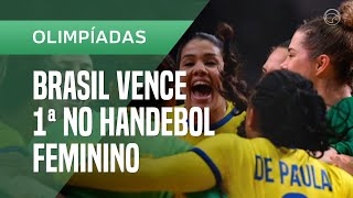 Handebol feminino Brasil vence a Hungria e garante primeira vitória nas Olimpíadas [upl. by Sukram]