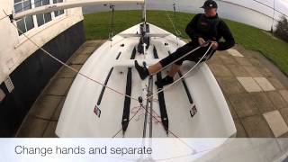 Gybe Aft Main  RYA Training  Learn to Sail  Dinghy Sailing Techniques [upl. by Etolas]