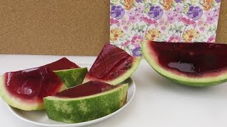 Wassermelone aus GÃ¶tterspeise Wackelpudding  Partyidee  Dessert  Snack [upl. by Adnovahs]