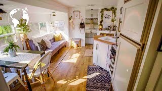 Spacious RV CONVERTED into Gorgeous TINY HOME [upl. by Akinhoj]