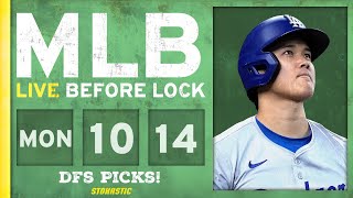 MLB DFS Picks Today 101424 DraftKings FanDuel amp PrizePicks Baseball Lineups  Live Before Lock [upl. by Monson]