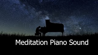 Meditation Piano Sound with Silhouette Of A Man Playing Piano With Milky Way [upl. by Trauts]