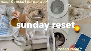 SUNDAY RESET ROUTINE 🎧 deep clean with me  prep for the week [upl. by Kassity]