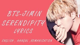 Serendipity lyrics  BTS JIMIN color coded Hangul  romanization  English [upl. by Firehs278]