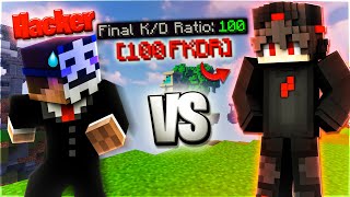 100 FKDR vs a HACKER in Bedwars [upl. by Adekam]