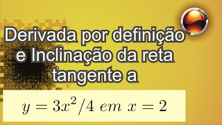 Inclinação da reta tangente  y3x²4 em x2  por definição [upl. by Idnew]