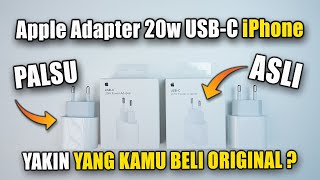 ASLI vs PALSU Adapter Original iPhone 20W USBC Fast Charging [upl. by Zampino]