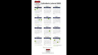 Calendario Laboral 2020  Días Festivos Nacionales para 2020 Todos los Puentes NO VAYAS A TRABAJAR [upl. by Samtsirhc]