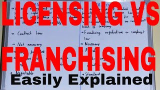 Licensing vs FranchisingDifference between licensing and franchisingLicensing and franchising [upl. by Wiatt]