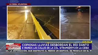 Fuertes lluvias desbordan el río Danto e inunda las calles de La Ceiba TormentaTropicalSARA [upl. by Atin641]