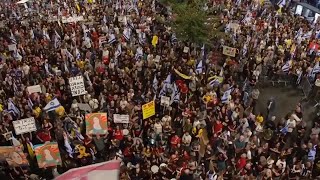 Thousands take to streets of Tel Aviv to demand deal to release hostages [upl. by Weibel]