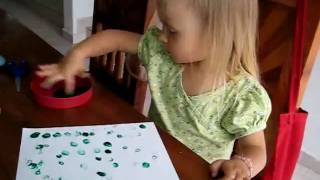 PreSchool  Social Studies Arts and Crafts prewriting exercise Country flag from finger paints [upl. by Tiler]