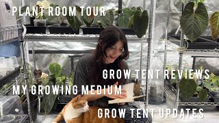 Chatty plant room tour and grow tent review  my growing medium and some new growth updates [upl. by Thurston]