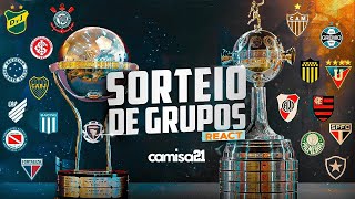 REACT SORTEIO DOS GRUPOS DA LIBERTADORES E SULAMERICANA 2024  AO VIVO [upl. by Jeana482]