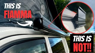 Fiamma F45 Awning With Poptop Why I use THULE Brackets and no RAIL on my Transporter [upl. by Myke921]