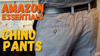 Amazon Essentials Mens Chino Pants Overview [upl. by Aehsal]