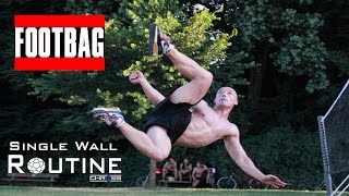 Fitness Workout  Footbag Single Wall Routine  Hacky Sack  Freestyle Football [upl. by Attiuqram]