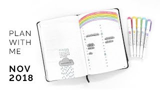 bullet journal plan with me 🌈 november 2018 [upl. by Moishe]