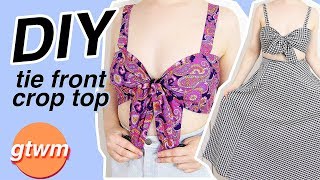 DIY Tie Front Crop Top  DIY Clothes  GTWM 15 [upl. by Magena]