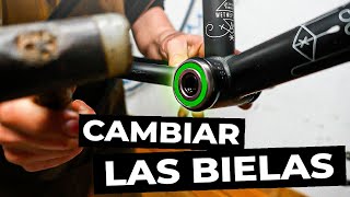 Como Cambiar las Bielas Caja Pedalier y Plato a una BMX 🛠️ [upl. by Eillek]