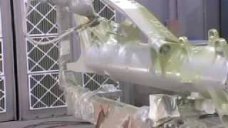 Motoman PX2850 robot painting aircraft landing gear [upl. by Tai]