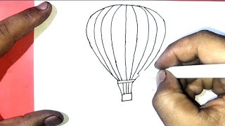 Hot air balloon drawing colour  How to draw hot air balloon [upl. by Tarsuss]