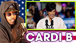 Cardi B Read’s Her Endorsement Speech Off Her Phone On National Television  Trump 2024 [upl. by Aehta59]