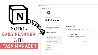 Notion Daily Planner with Task Manager  Notion Tutorial [upl. by Nemzzaj]