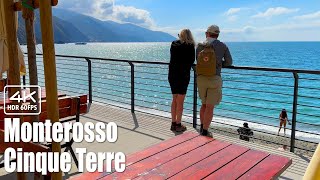 🇮🇹 Monterosso al Mare The most lively village in Cinque Terre walking tour April 4K HDR Italy [upl. by Otha304]