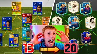 W2S BUILDS A 195 RATED FUT DRAFT ON EVERY FIFA 13  20 [upl. by Latsryk]