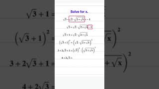 Solve an Equation Involving 4 Radicals maths math mathedu radicals solveequations squareroot [upl. by Bayly778]