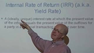 Financial Math for Actuaries Lecture 5 Internal Rate of Return IRR aka Yield Rate [upl. by Nabetse]