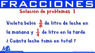 Solución de problemas con fracciones  Ejemplo 1 [upl. by Gnil989]