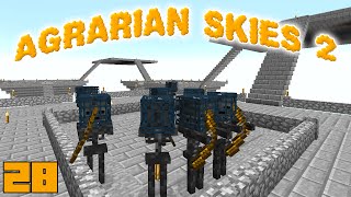 Minecraft Mods Agrarian Skies 2  WITHER SKELETON  E28 Modded Skyblock [upl. by Ahsek]